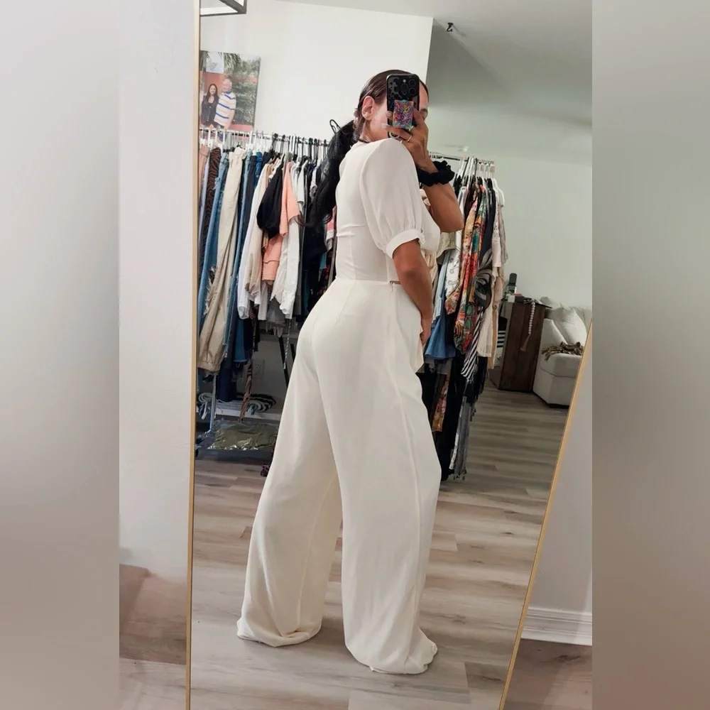 NASTY GAL FRONT TIE ELEVATED JUMPSUIT - Picture 2 of 6
